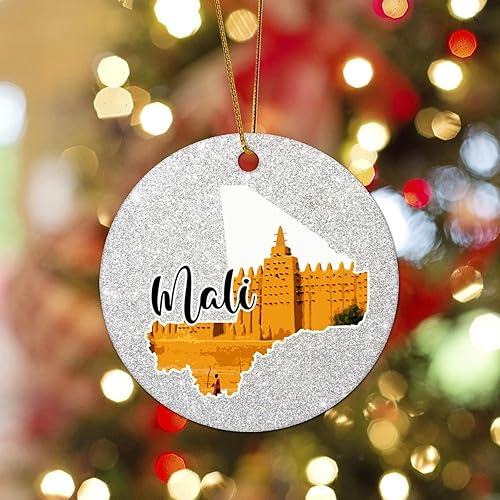 Vista 43 de Christmas Round Ornament South Africa Lands Ceramic Keepsake Visitor Souvenir 3 Inch with Gold String Hometown City Pride Home Decorations Christmas