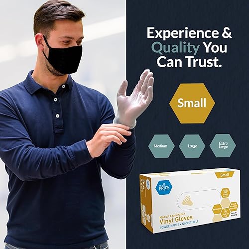 Miniatura 16 de MedPride - Guantes de examen de vinilo sin polvo, grandes, caja/100