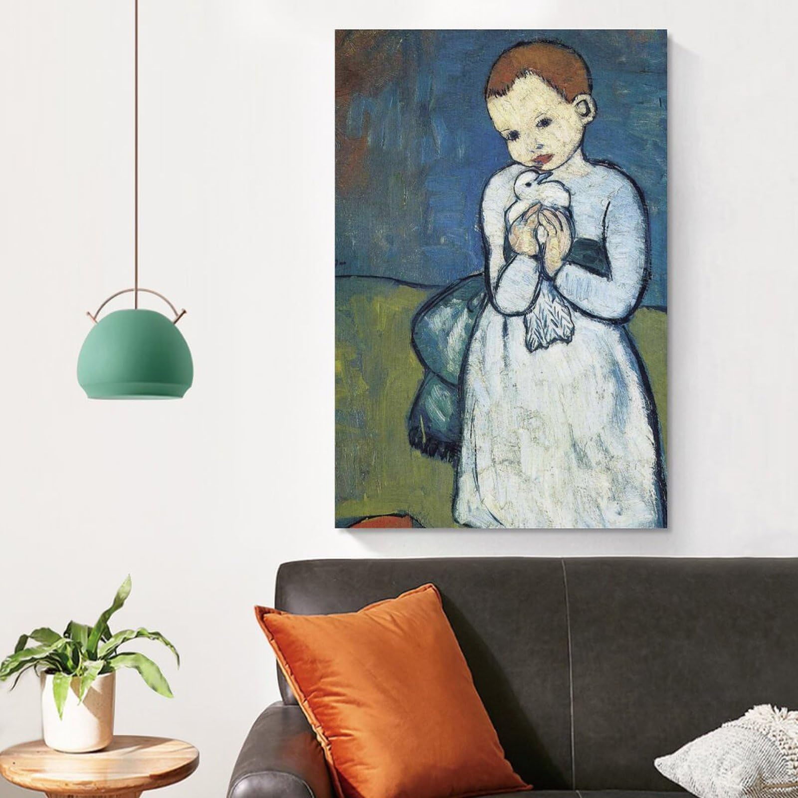 Amazon.co.jp: パブロ・ピカソ鳩を持つ子供絵画 インテリア アート