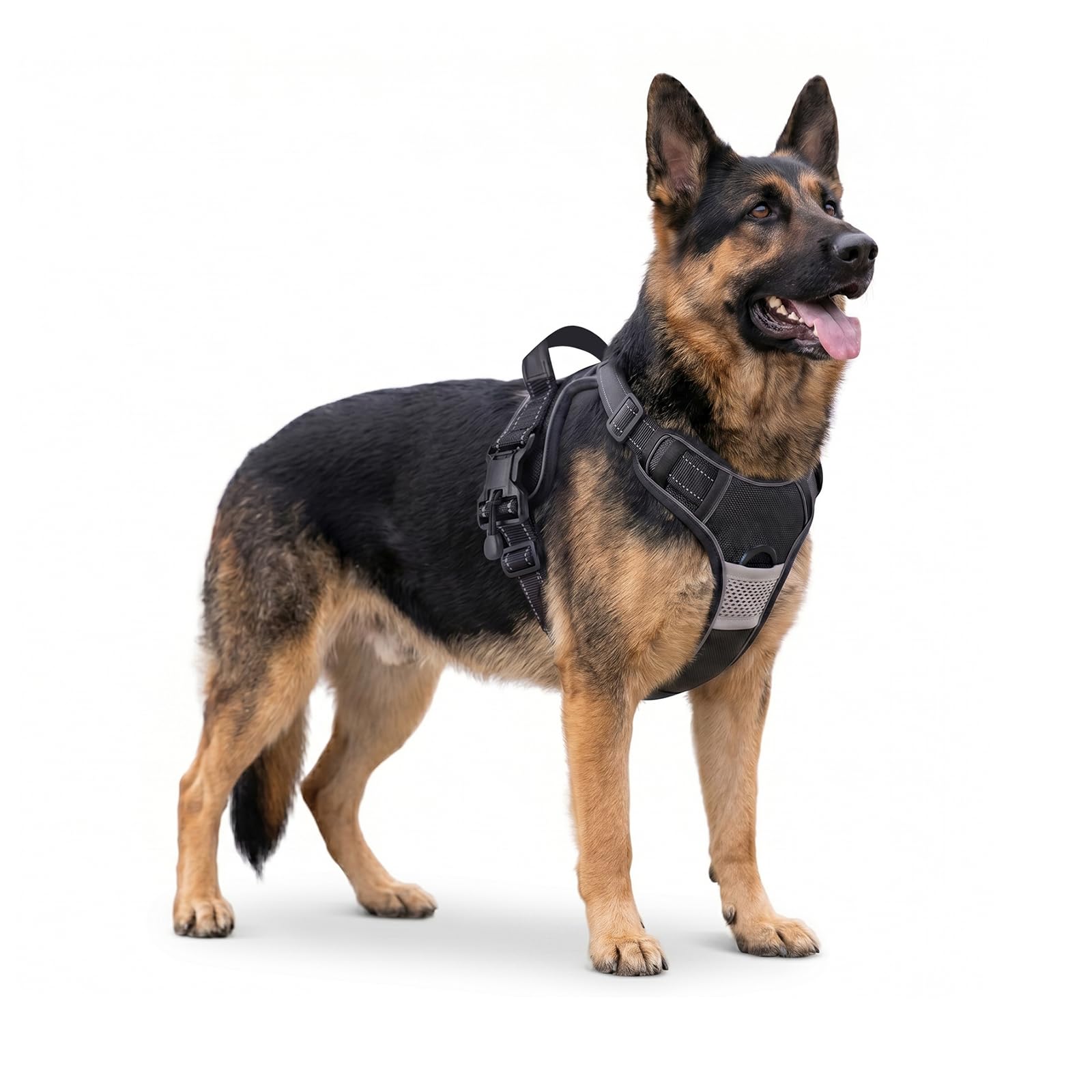 Dog Harness Large Dog, No Pull Dog Harness with Front Clip, Reflective Anti Pull dog harnesses,No Choke Pet Vest with Skin-Friendly Handle & Breathable Mesh, Black, XL