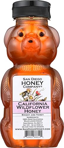 Miniatura 4 de Miel de cítricos de San Diego Honey Company  Oso de miel, miel de flor de naranja cruda con mandarina + limón de 12 onzas