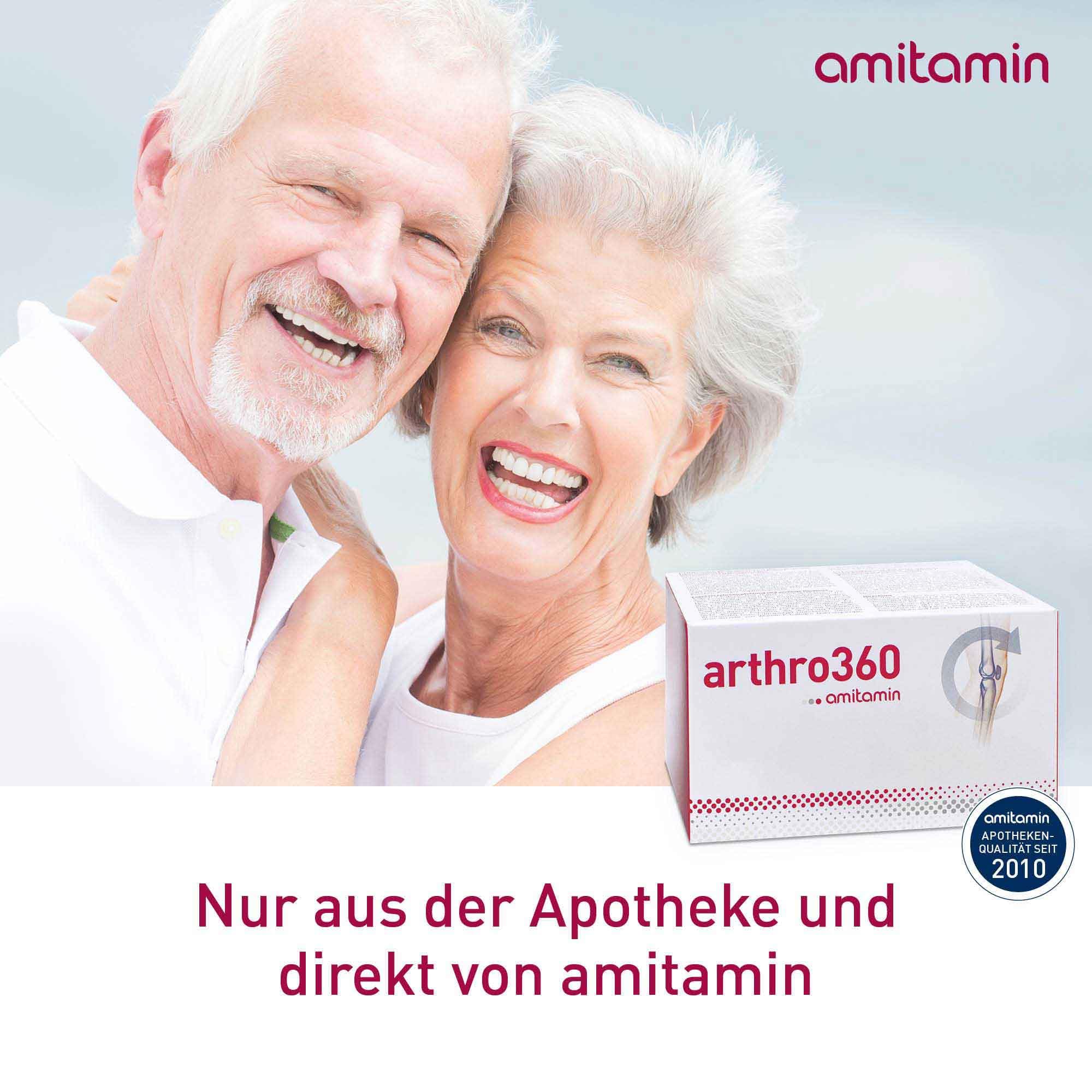 amitamin arthro360 Komplex | Glucosamin, Chondroitin, MSM, Omega3 plus 12 weitere Mikronährstoffe | 120 Kapseln | Apothekenqualität seit 2010 | deutsche Herstellung | einzeln hygienisch verpackt