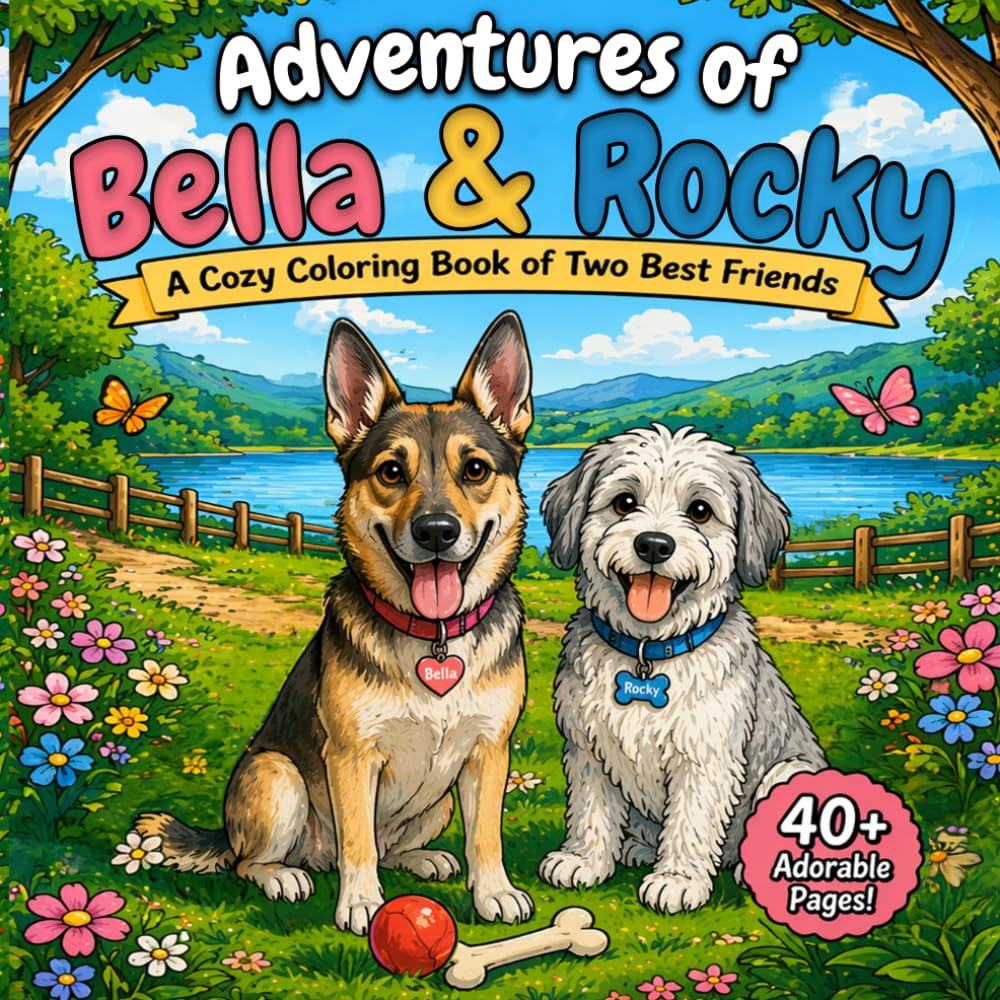 Adventures of Bella & Rocky: A Cozy Coloring Book of Two Best Friends