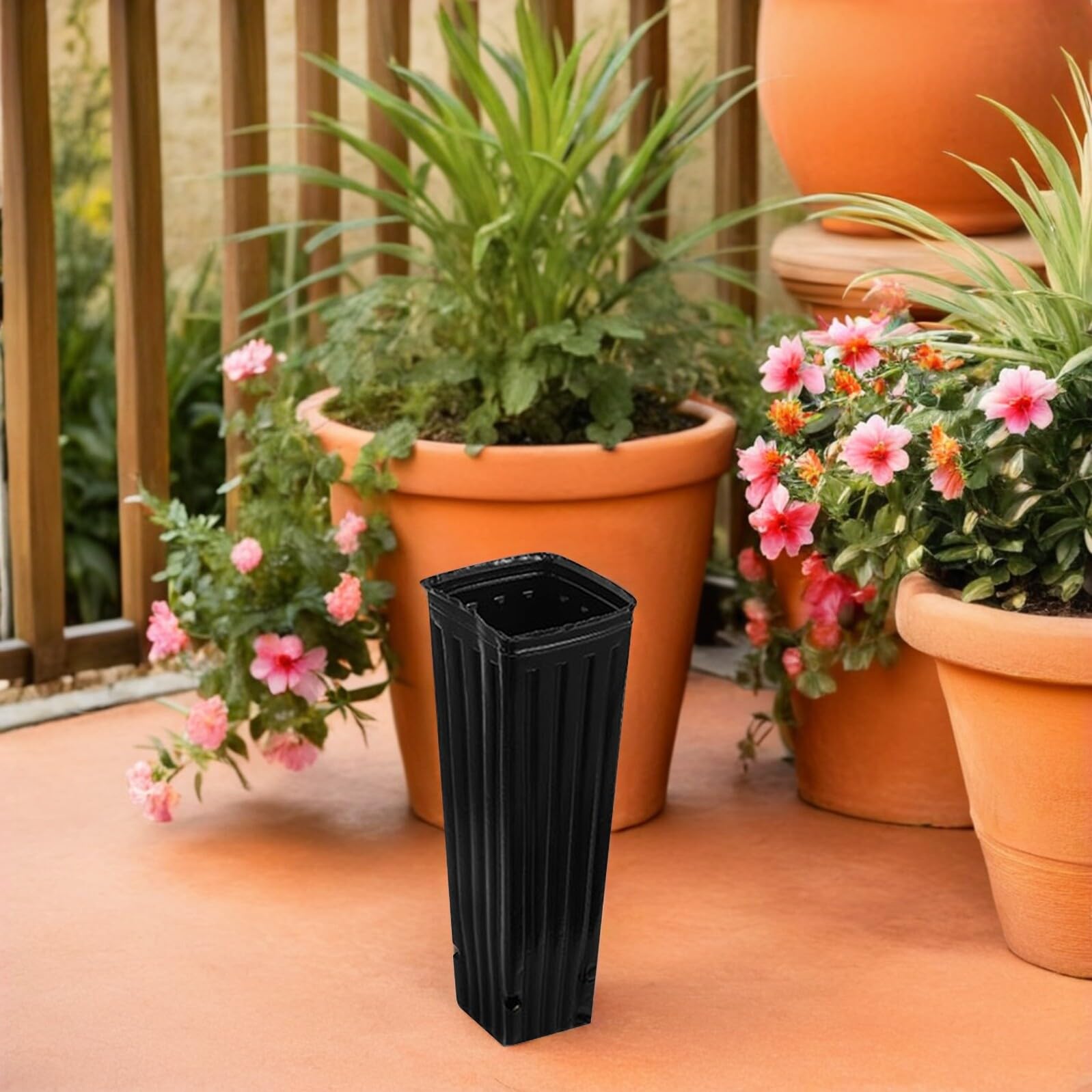 Pots de Pépinière Profonds Noirs en Plastique 10X30 CM Lot de 80 Pots Rectangulaires pour Semis Culture de Fleurs Légumes et Plantes D’Intérieur Drainage Intégré Réutilisable