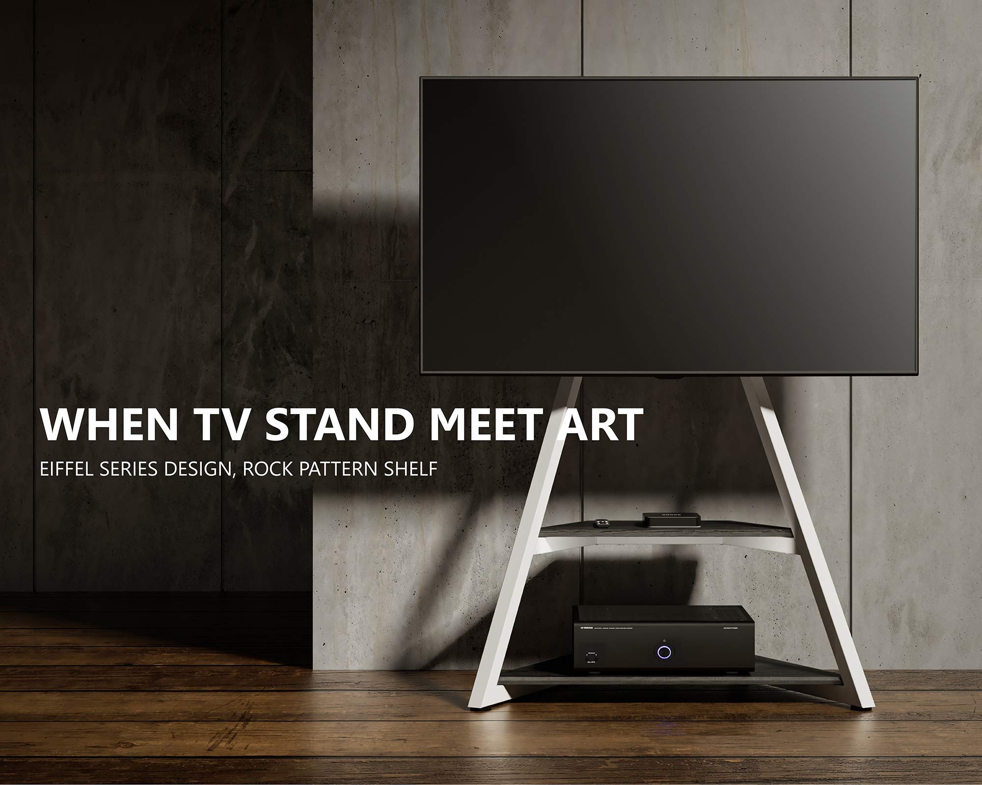 Buy FITUEYES Modern Corner TV Stand for 43 55 65 75 Inch TV White Floor TV Stand with Mount for