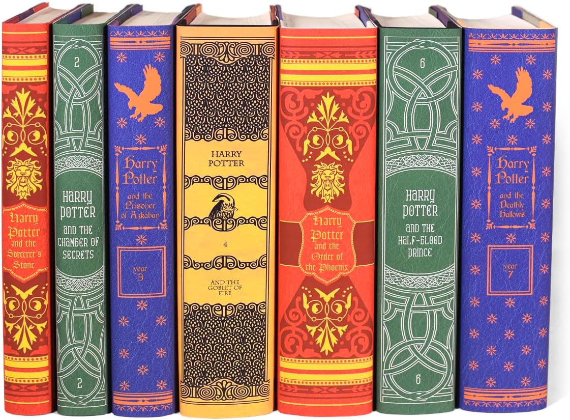 Juniper Books Harry Potter Boxed Set: House Mashup Edition | 7-Volume Hardcover Book Set with Custom Designed Dust Jackets published by Scholastic | J.K. Rowling | Includes All 7 Harry Potter Books