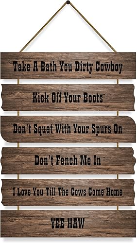 Pickuparts Decoración de pared de vaquero del oeste, divertida decoración rústica para el hogar, baño, granja, estilo bohemio, vintage, para tina,