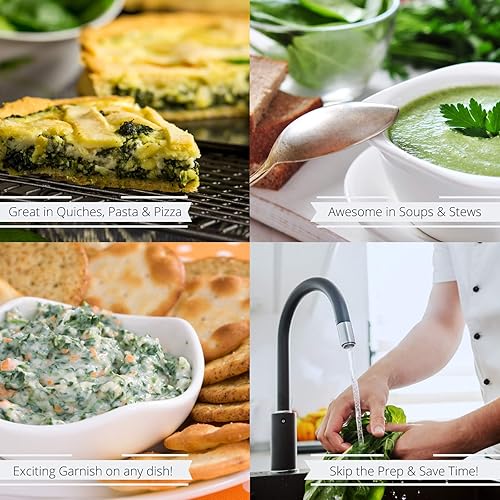 Miniatura 5 de Its Delish, recipiente reutilizable jumbo de 8 onzas Hojas de espinaca deshidratadas naturales de primera calidad para cocinar, acampar, mochilero,