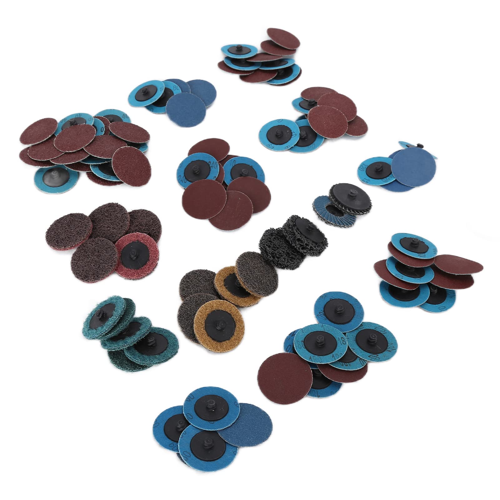 Ejoyous Juego de Discos de Lijado Kit de Almohadillas de Discos de Lijado de Nailon 101 Piezas con Corindón de Alúmina y Circonio de Grano 40 a 240 para Pulido de Madera Desbarbado de Metales