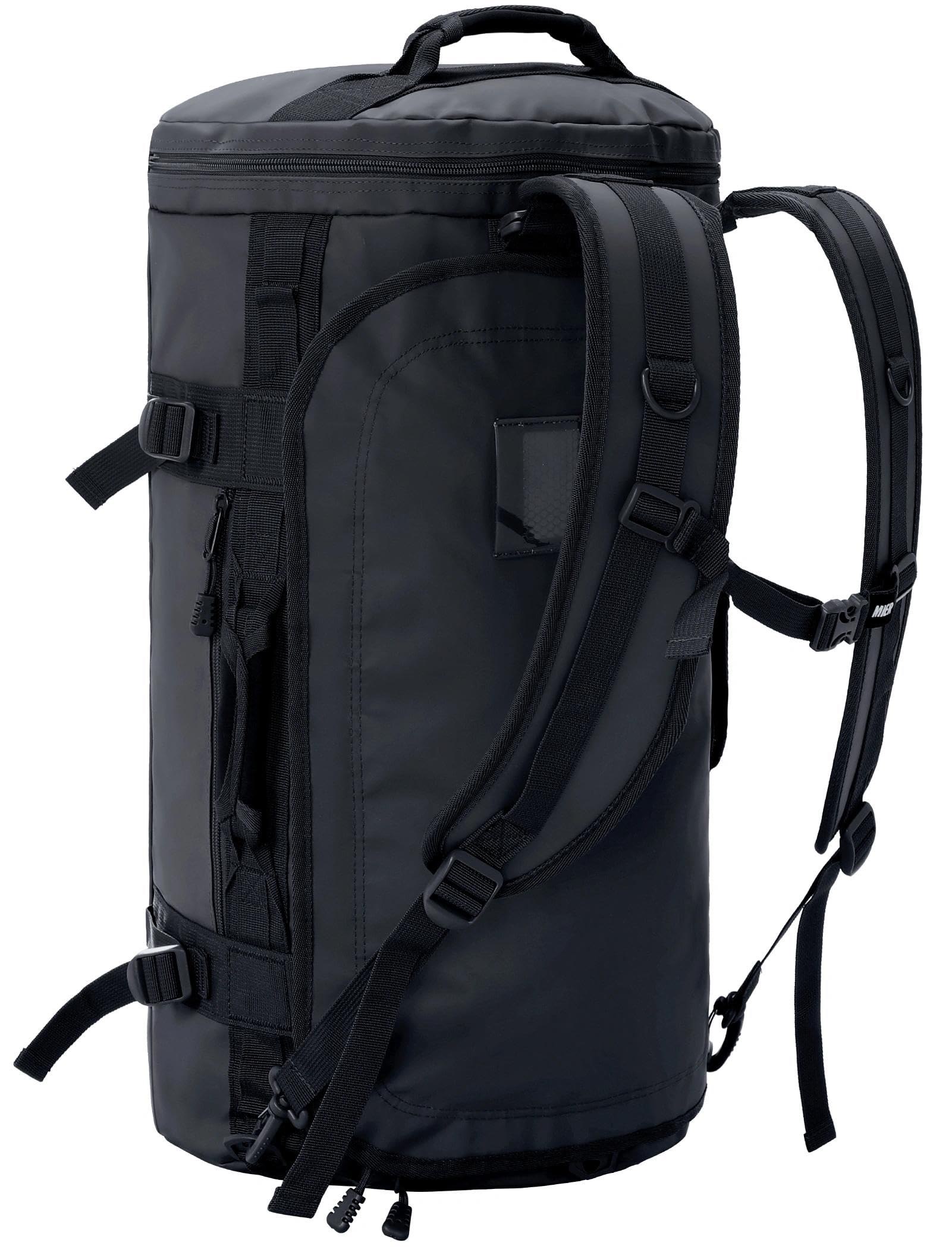 [MIER] ダッフルバッグ 60L, ボストンバッグ兼リュック, シューズ収納, ジムバッグ, ブラック