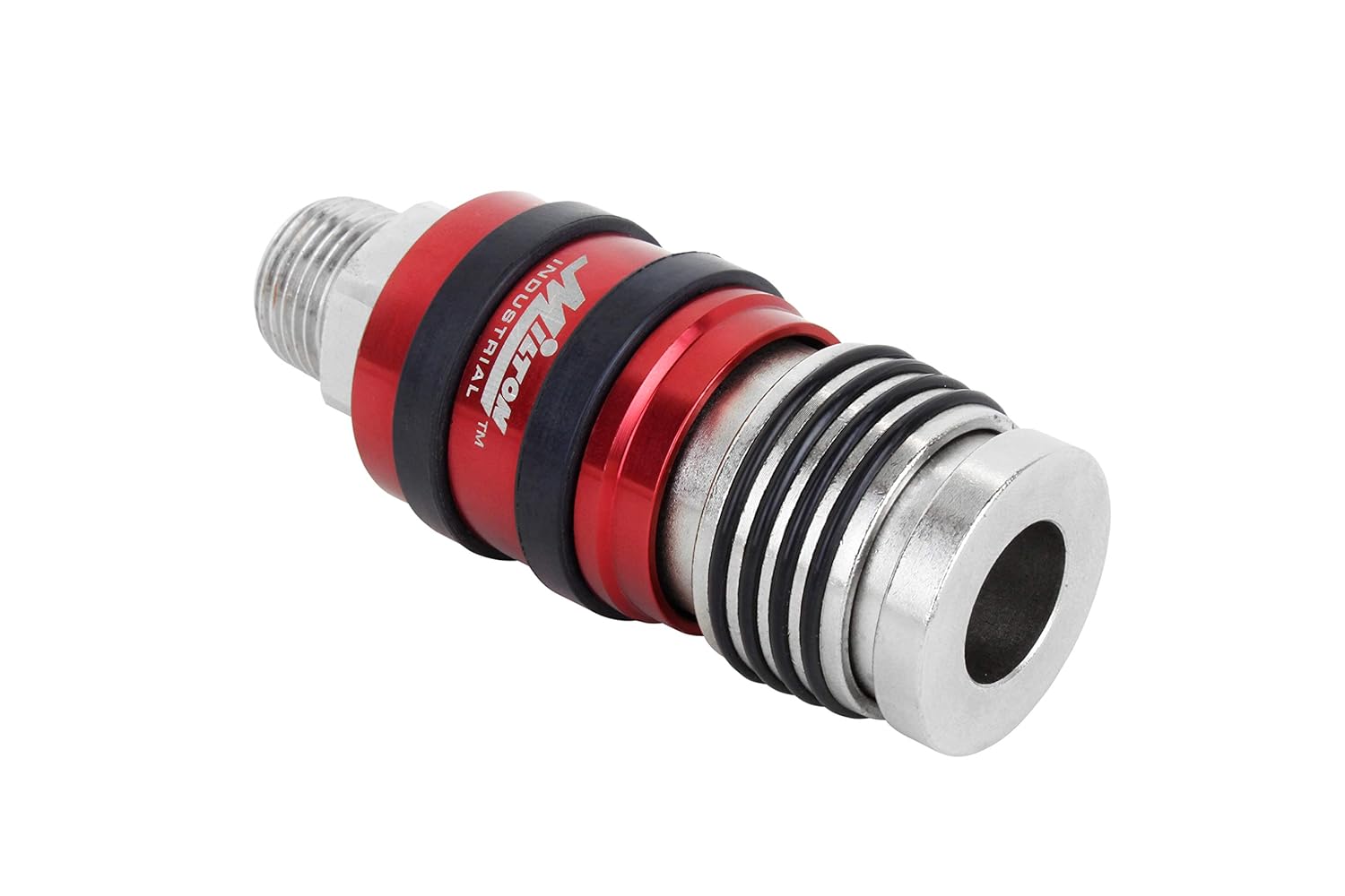 Milton 2 In ONE Universal Safety Exhaust Coupler – 1/2" MNPT x 1/2" Body Flow, Safely Bleeds Excess Air and Disengages Fittings