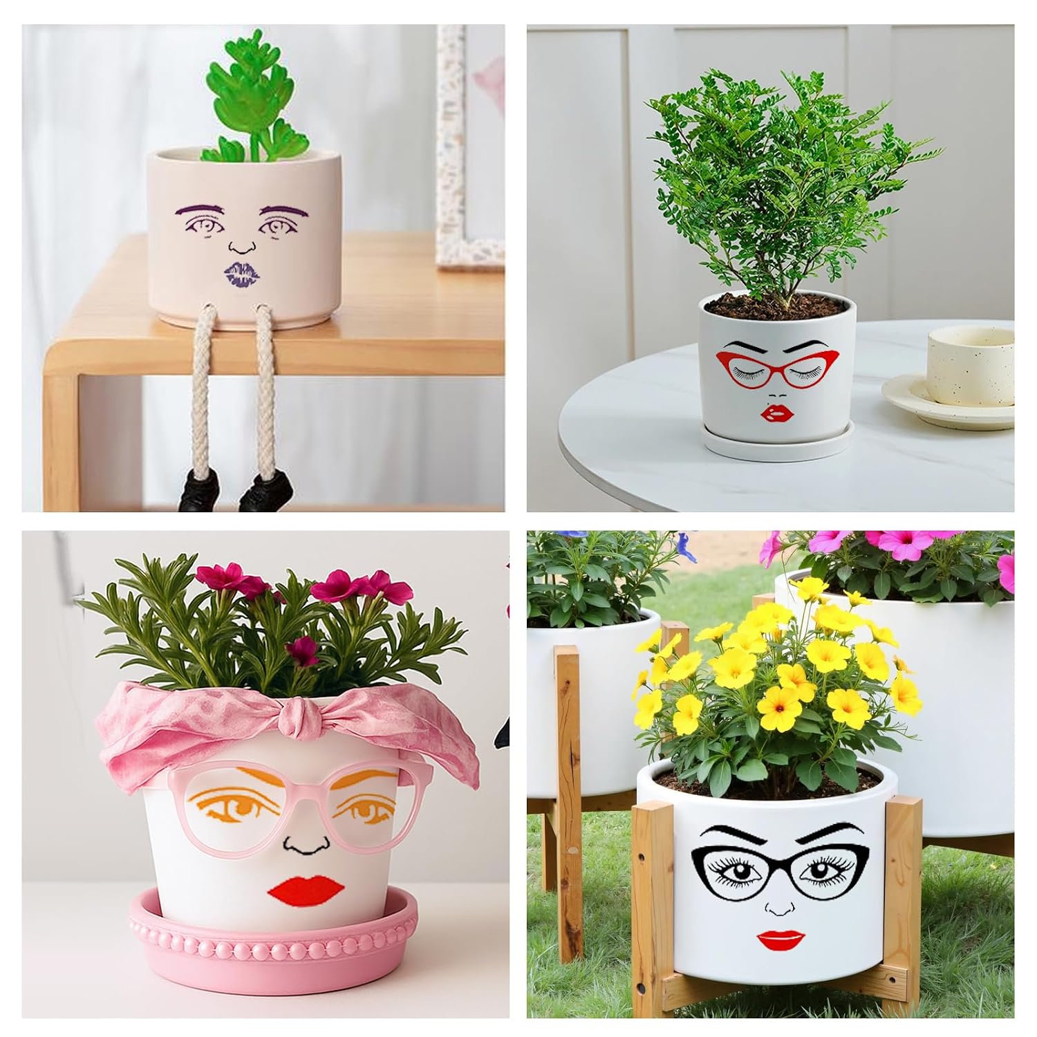 9 Pcs Face Stickers for Crafts, Eyes Mouth Nose Decals | Make-a-face stickers for flower pots, DIY crafts, Halloween, classroom activities and holiday decorations