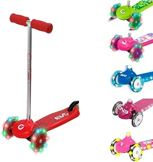 EVO Light-Up Move 'N' Groove Childrens Scooter | 3 Wheeled Tri Scooter | Tilt To Turn Toddler Scooter With Light Up Wheels | Kids Push Scooter | Aged 2+