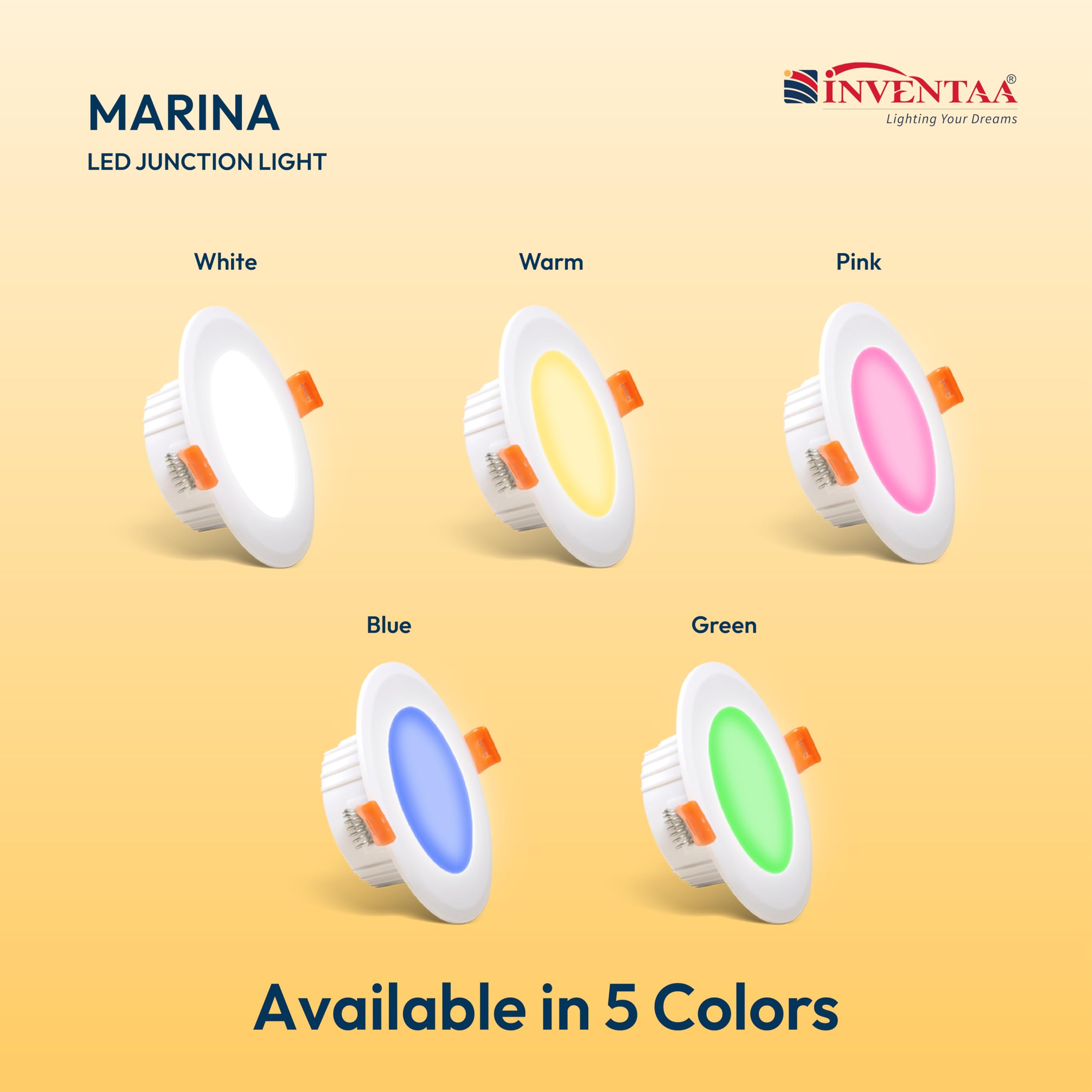 INVENTAA Marina 8W Ceiling LED Lights for Home, Office, Restaurants (Green) Concealed Lights Fall Ceiling Lights for Home Suitable for 3 Inch Junction Box False Ceiling Led Downlight 3
