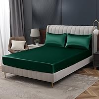 Vista 33 de Homiest Sábanas Bajeras de Satén Negro Tamaño Full con Bolsillo Profundo, Lujo y Ultra Suave, Ropa de Cama Individual, Vendidas por Separado