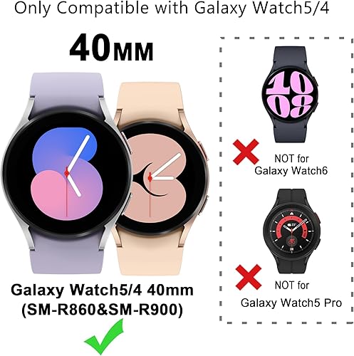 Miniatura 4 de Paquete de 16 protectores de pantalla de reloj compatibles con Samsung Galaxy Watch 54 de 1.575 pulgadas, funda brillante de poliuretano