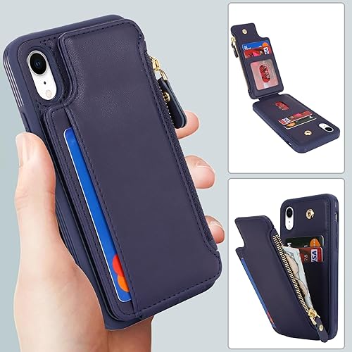 Miniatura 3 de Cavor Funda para iPhone Xr con tarjetero, funda tipo cartera para iPhone Xr para mujeres y hombres, funda para teléfono iPhone Xr con cartera,