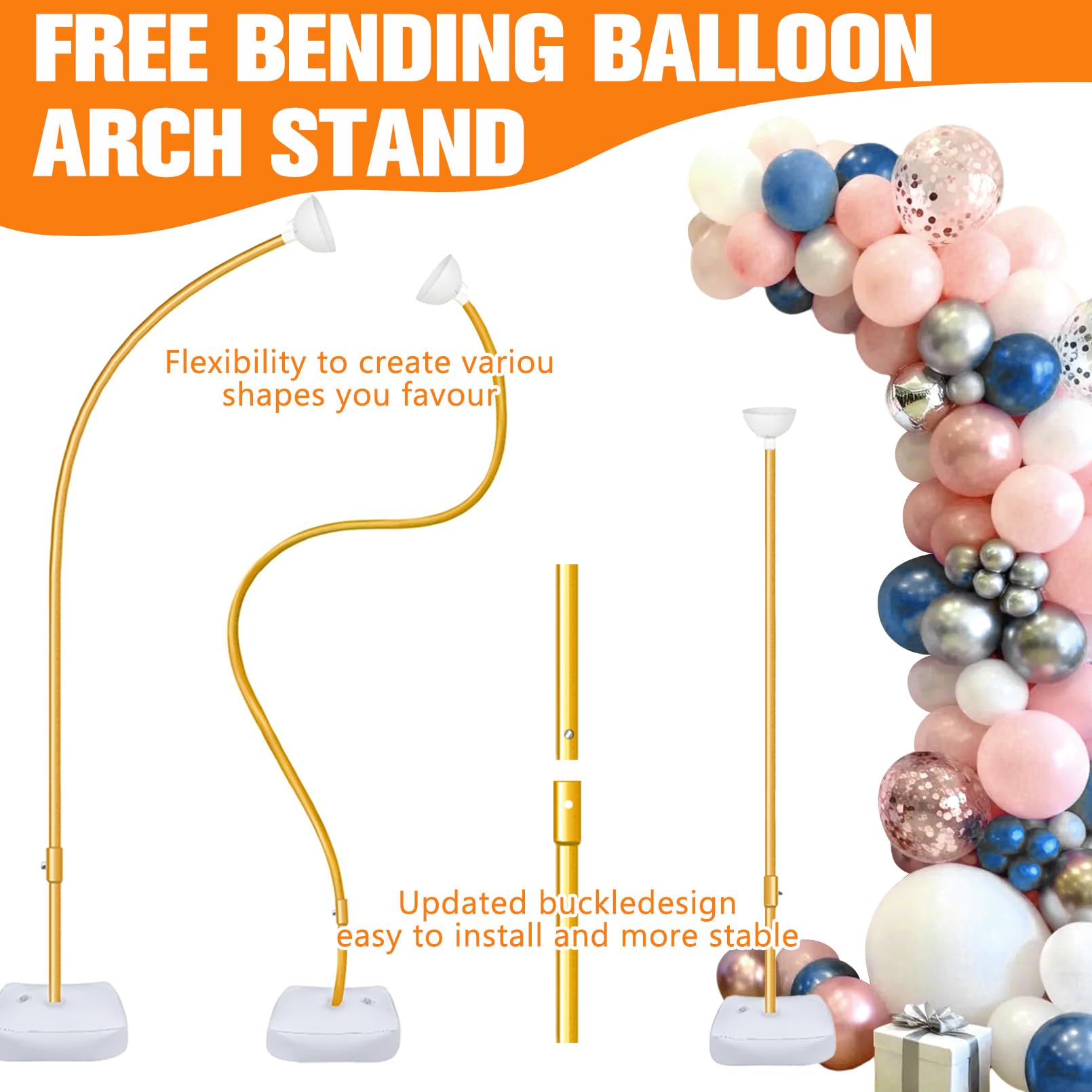 Kit per arco di palloncini per decorazione di nozze, 2,7 m e 1,8 m