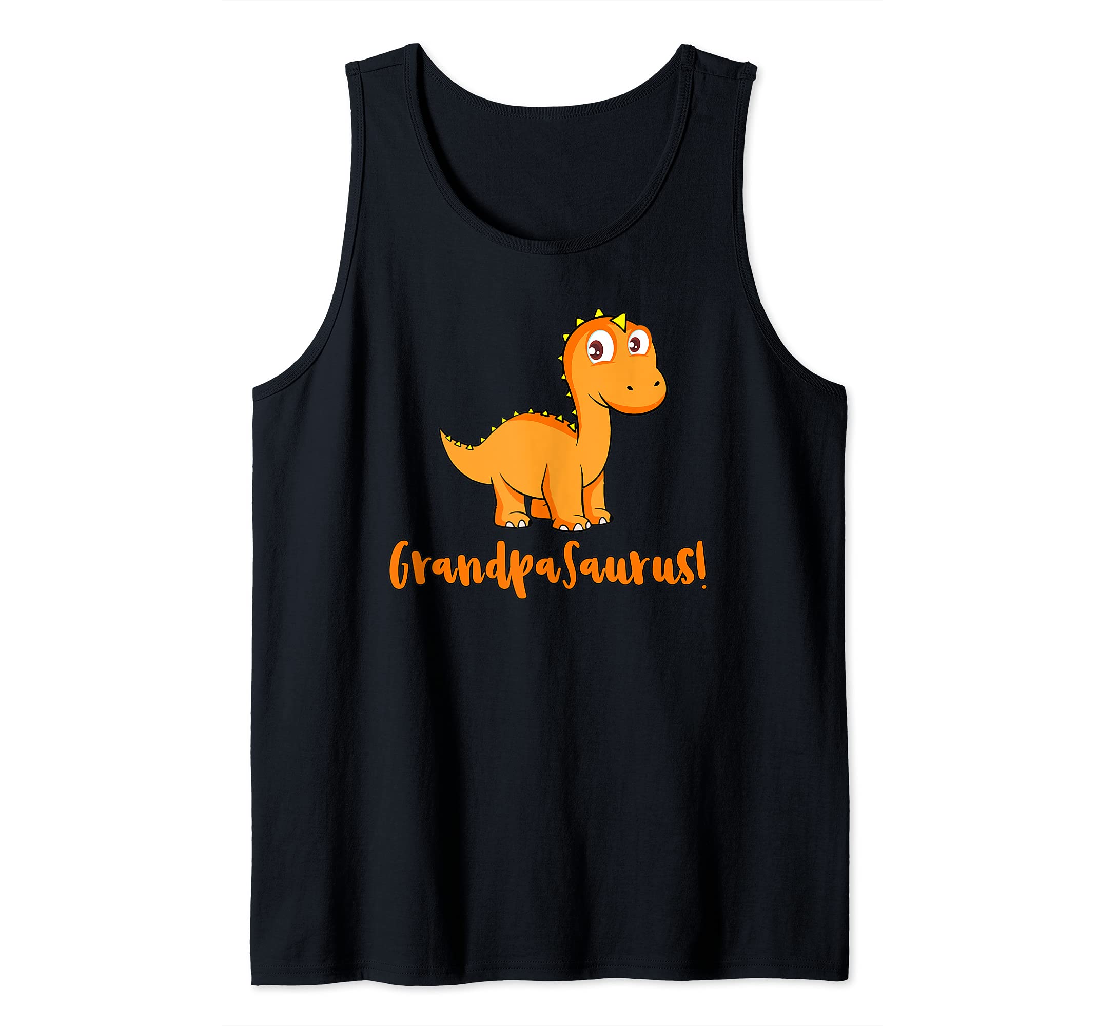 Grandpasaurus with Orange Grandpa Dinosaur Tank Top