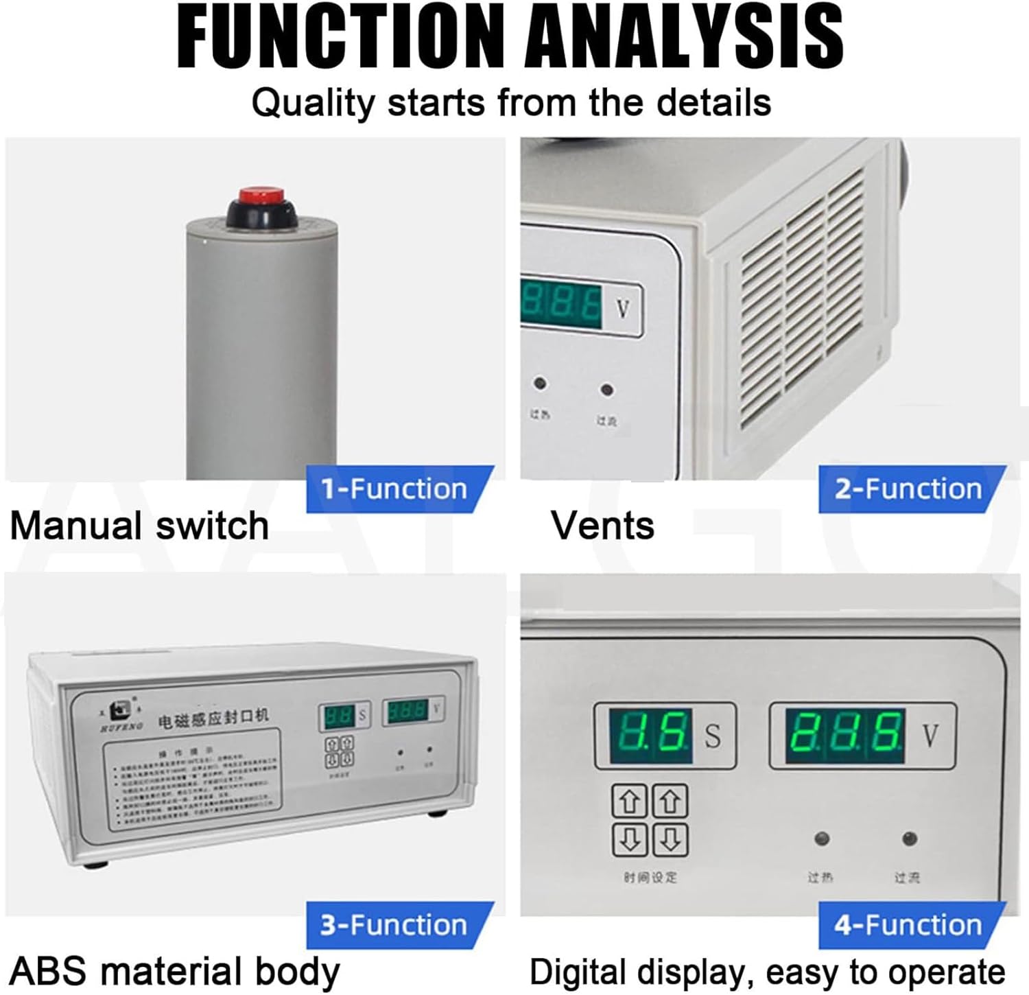 Handheld Electromagnetic Induction Sealer,Portable Heat Induction Sealing Machine,Bottle Aluminum Foil Cap Sealer,for Plastic Glass Bottles