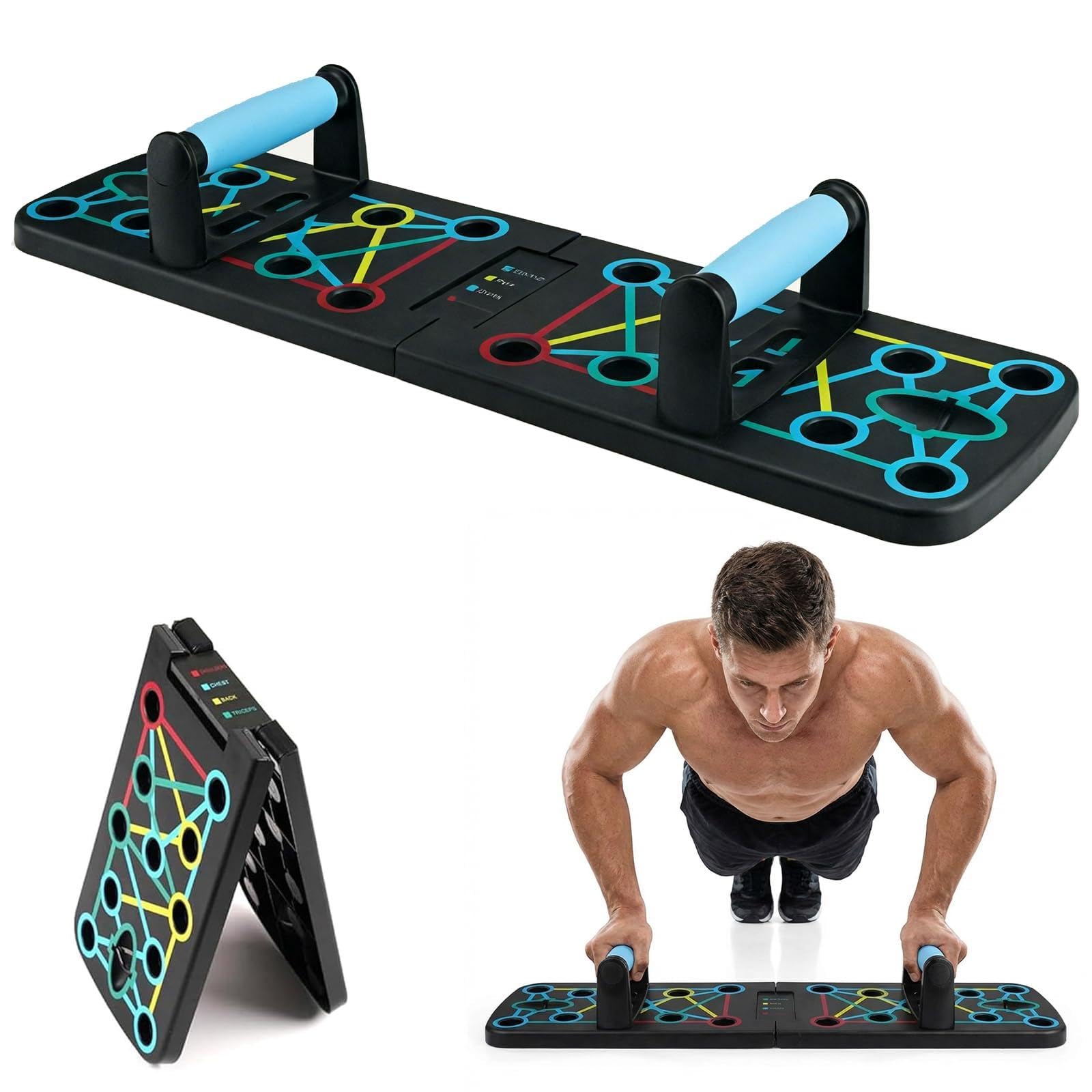 Push Up Board, 17 in1 Multi-function Home Workout Equipment, Burn Fat Strength Training Equipment Effectively Exercise the Muscle for Men Women Gym Fitness System
