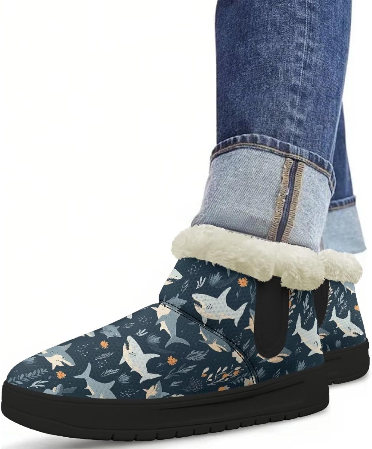 Winter Boots for Women Comfortable Warm Fuzzy Non Slip Flat Snow Boots for Outdoor