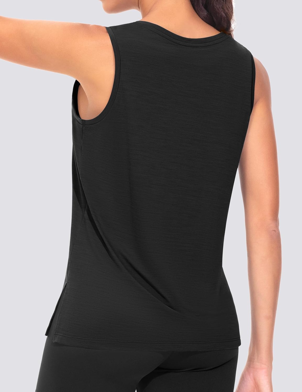 THE GYM PEOPLE Womens V Neck Tank Tops Stretchy Loose Fit Sleeveless Workout Shirts Quick Dry Yoga Tops with Side Split - Image 7