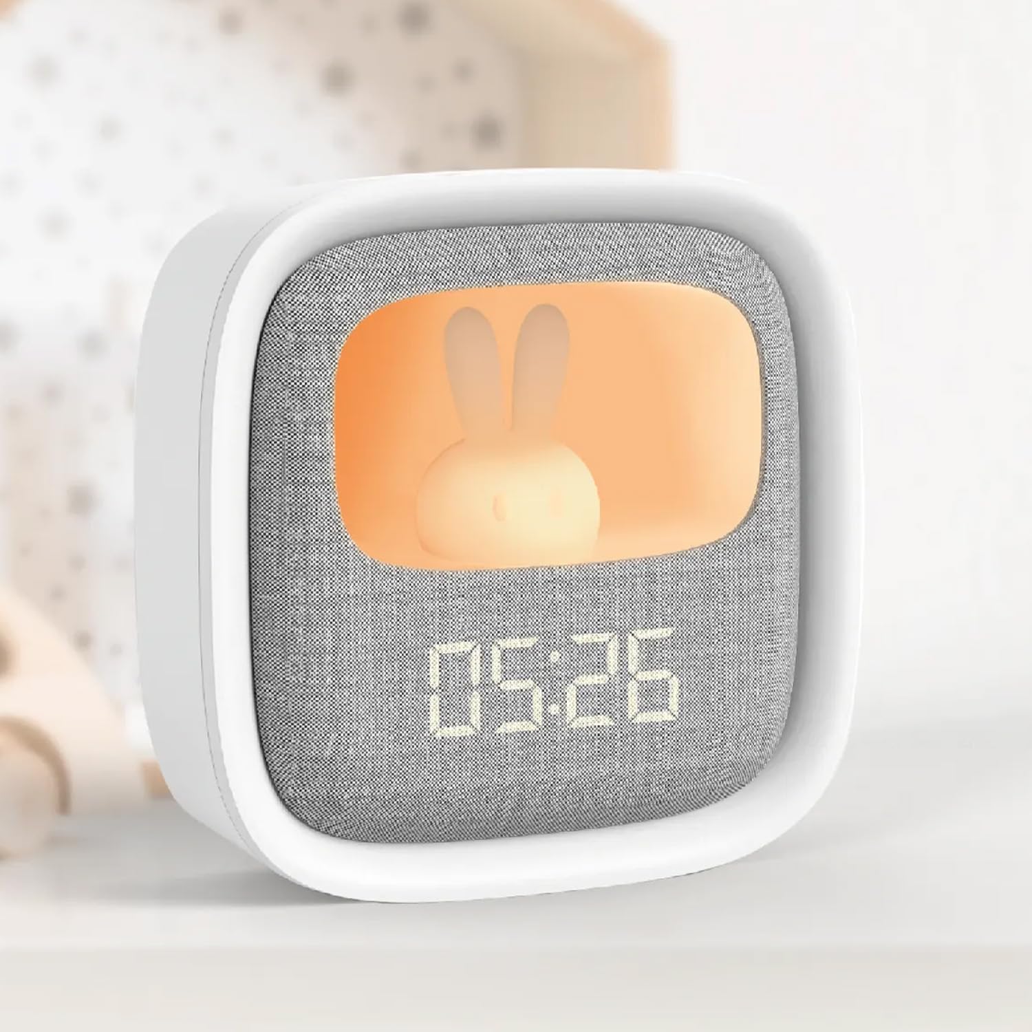 Forever Luz LED PURE FNL-06 AURORA Reloj despertador con conejito nocturno - Reloj digital, despertador, luz nocturna para dormir, para niños, temporizador, ajustable, para habitación infantil, conejo