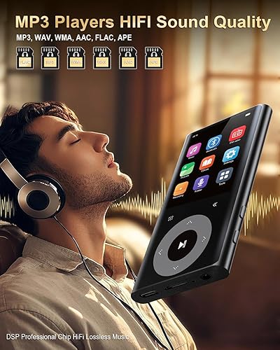 Miniatura 2 de Reproductor MP3 de 64 GB con pantalla Bluetooth de 2.4 pulgadas, sonido de alta fidelidad sin pérdidas, reproductor de mp3 Bluetooth, altavoz