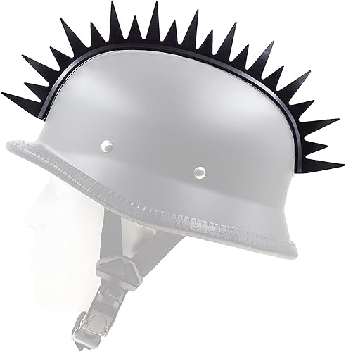Reflecive Punk Mohawk Warhawk - Accesorio de peluca de goma para esquí, patinaje, bicicleta, motocicleta, scooter, casco de motocicleta (Zigzag,