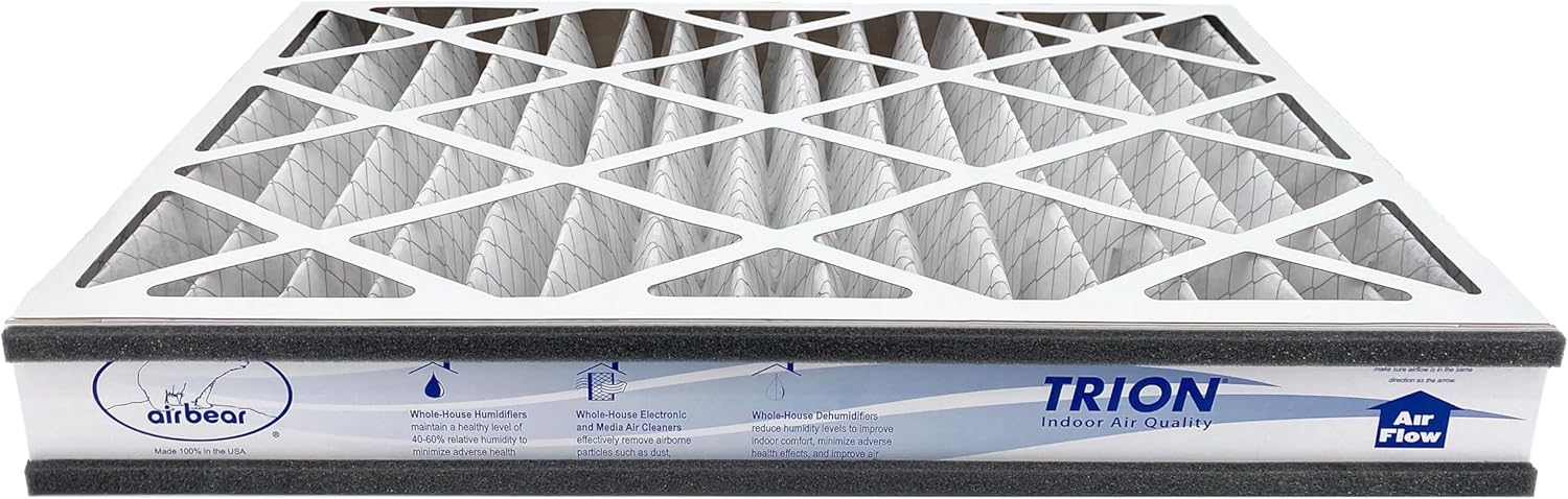 16x25x3 Air Filter MERV 11 (3-Pack) TRION Air Bear Pleated HVAC Air Filter Replacement (Actual Size: 15.75 x 24.25 x 3.0625 Inches)