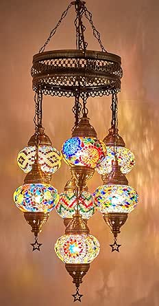 DEMMEX Lampe Turque Mosaïque – Lampe De Table Artisanale Faite à La Main En Turquie – Métal Style Laiton Antique Et Verre Décoré – Éclairage D'Ambiance Oriental, Salon, Chambre, Bureau, A