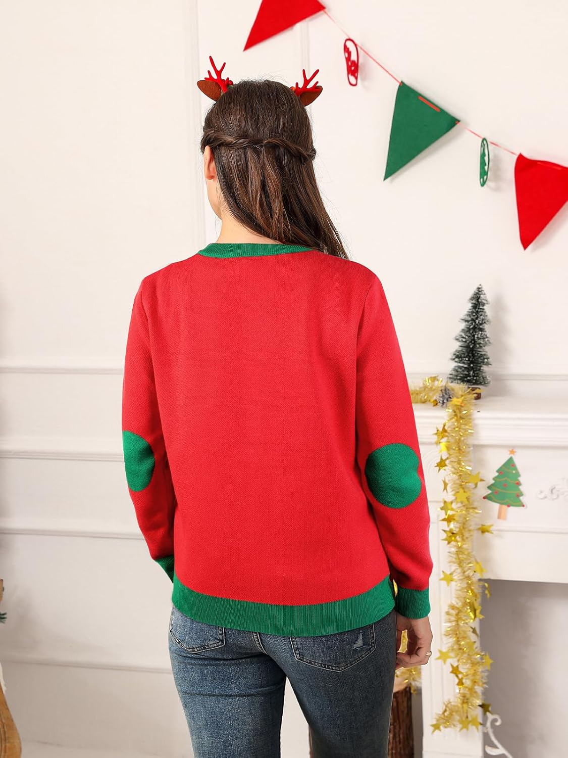 XiaoMoSha Unisex Ugly Sweater Christmas Women Men Holiday Knit Pullover Matching Ugly Christmas Sweater for Men Women Kids Red XX-Large - Image 4