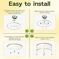Vista 66 de Lámpara de techo LED de 13 pulgadas de montaje empotrado, luces de techo ajustables de 2700K/3000K/3500K/4000K/5000K, iluminación regulable