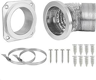 Magnetic Dryer Vent Connector Kit DV180 Aluminum Alloy Shell Magnetic Dryer Vent Easy to Clean, Includes 3.3ft Long Dryer Vent Hose & 2 Clamps
