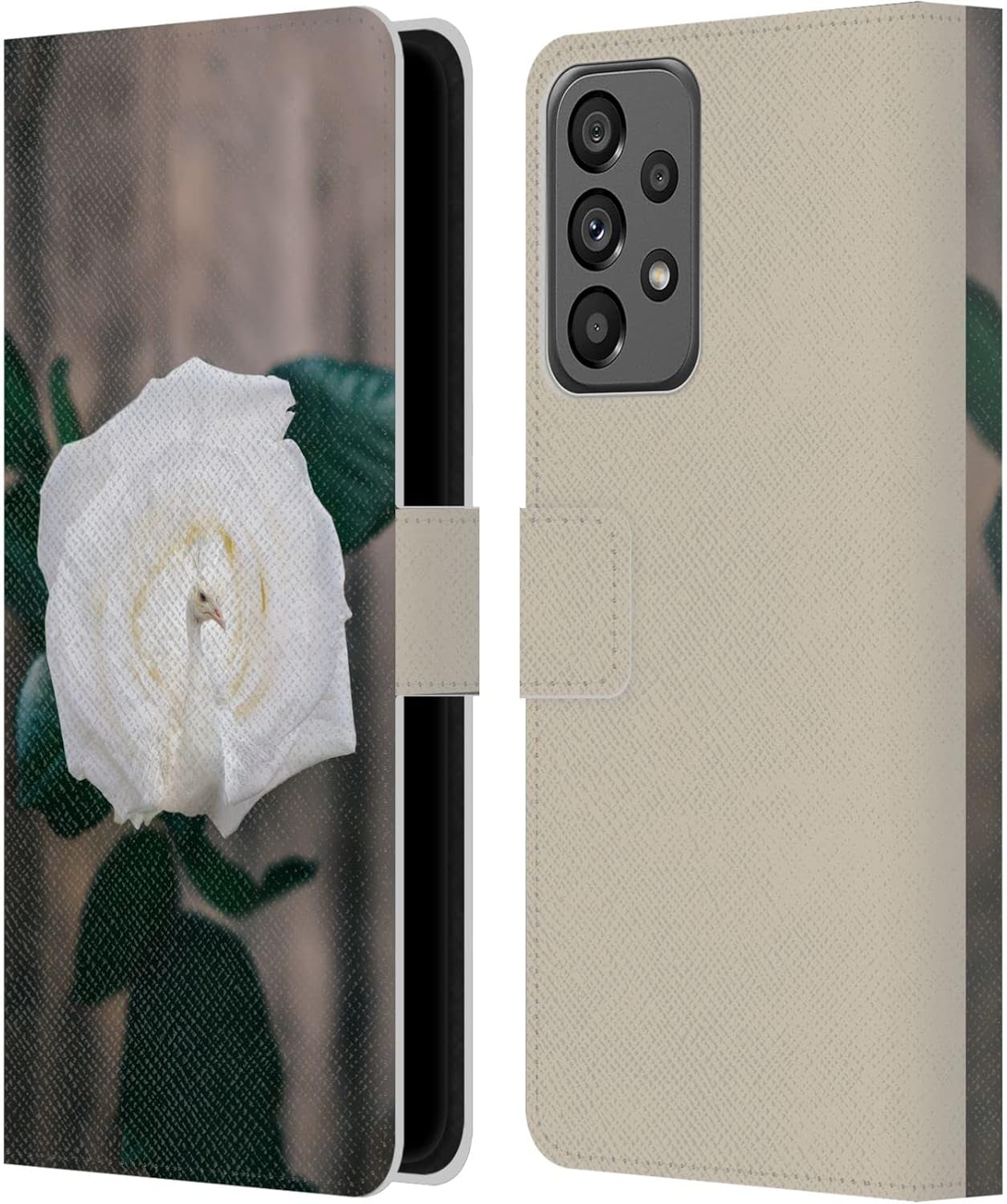Head Case Designs Officially Licensed Pixelmated Animals Peacock Rose Surreal Pets Leather Wallet Case Compatible with Samsung Galaxy A73 5G (2022)
