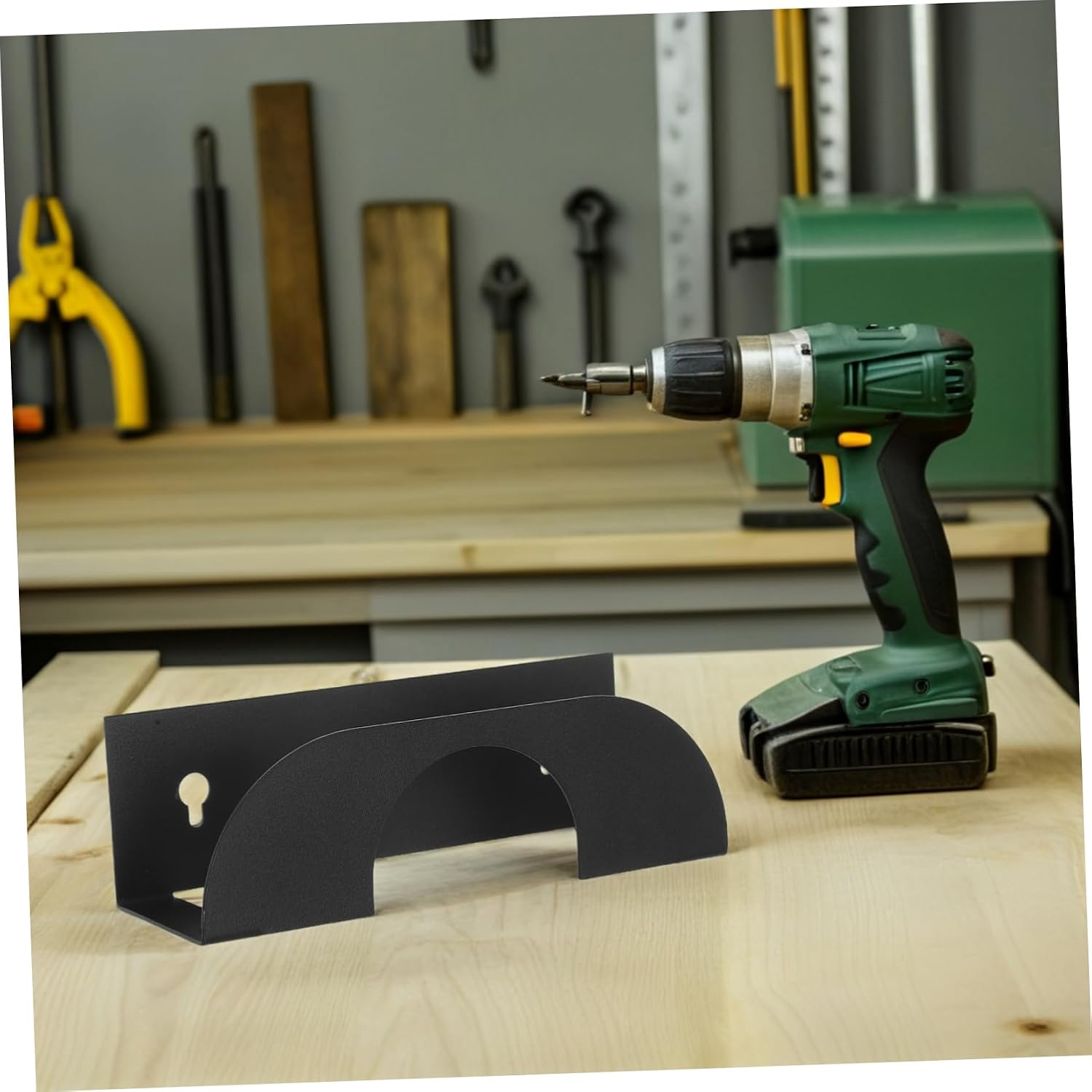 TEHAUX Polishing Machine Stand for Garage Workspace Stable Compact Tool Storage Rack Reliable Metal Bracket for Power Tools