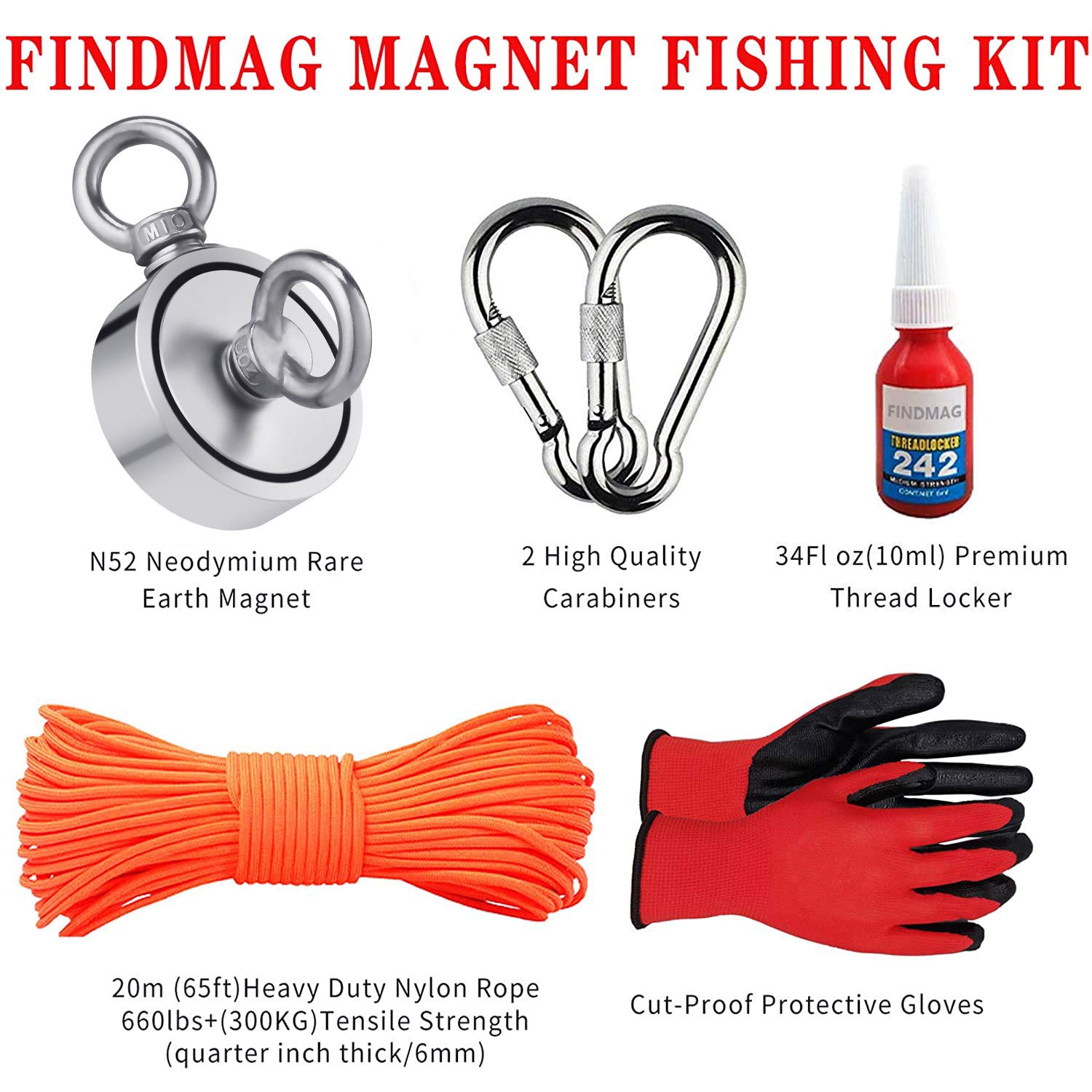 Buy FINDMAG Double Sided Fishing Kit with Rope, Fishing