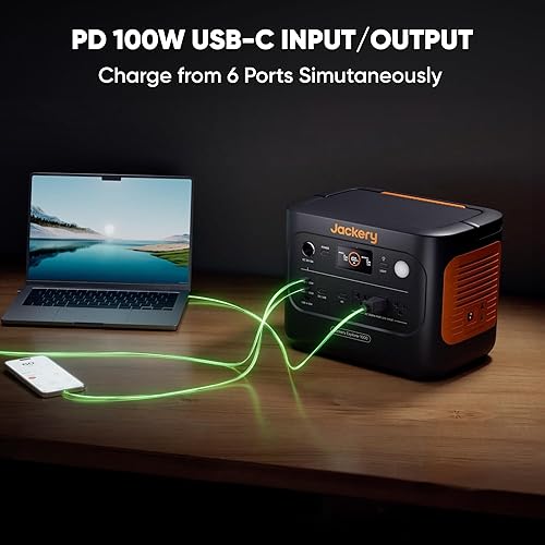 Miniatura 8 de Jackery Generador solar de 1000 v2 con panel solar de 200 W, estación de energía portátil de 1070 Wh, batería LiFePO4 de 1500 W AC100 W, salida