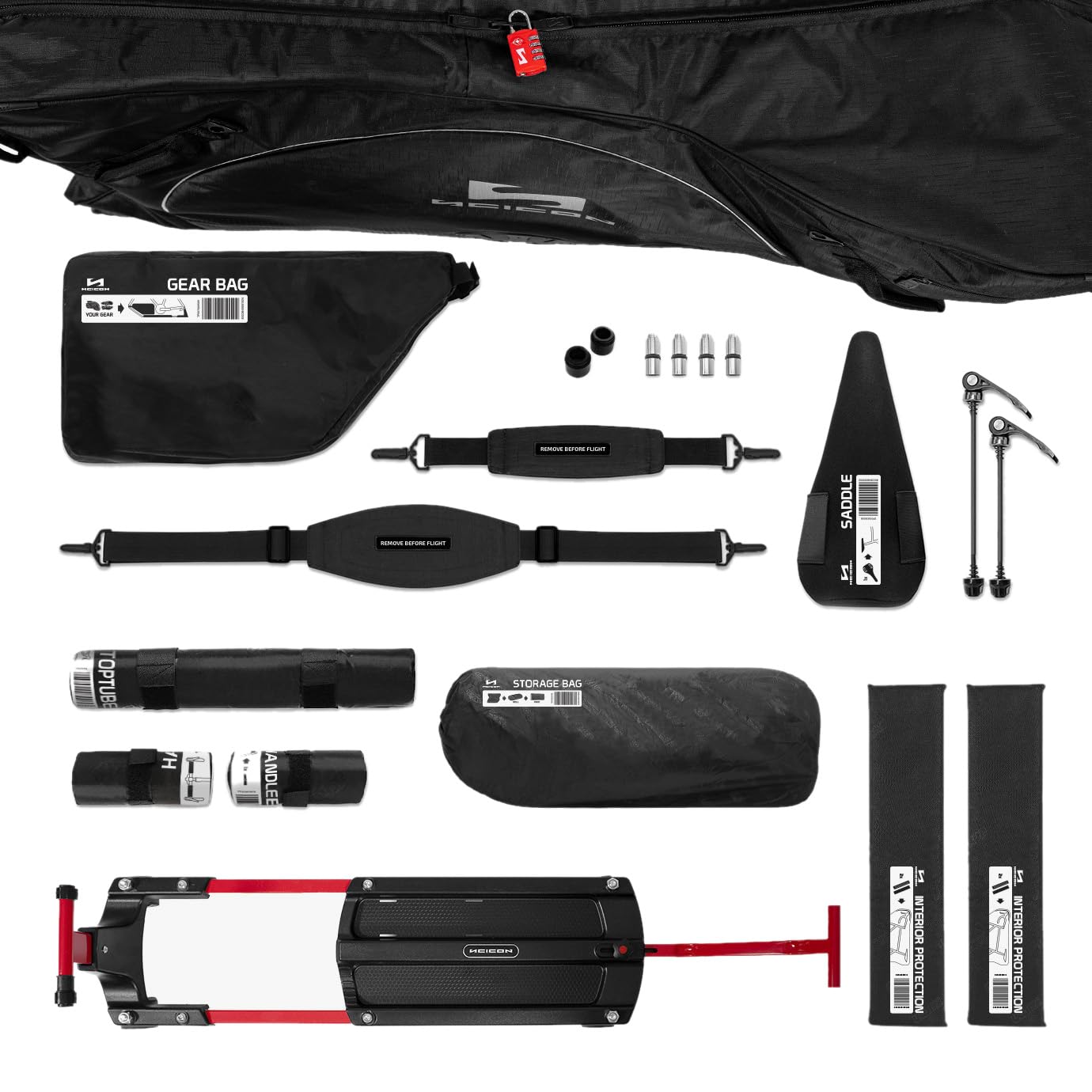 SCICON Borsa Porta Bici da Corsa Aerocomfort 3.1, Area manubrio espadibile, 9.5 Kg, Nero