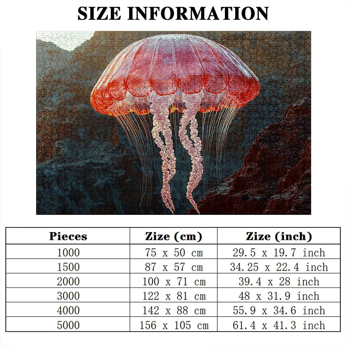 Puzzle 5000 sztuk Meduza dla dorosłych, abstrakcyjne drewniane puzzle dla dorosłych, trudne drewniane łamigłówki, rodzinne gry edukacyjne, łamigłówki z pudełkiem na prezenty dekoracje do domu, prezent