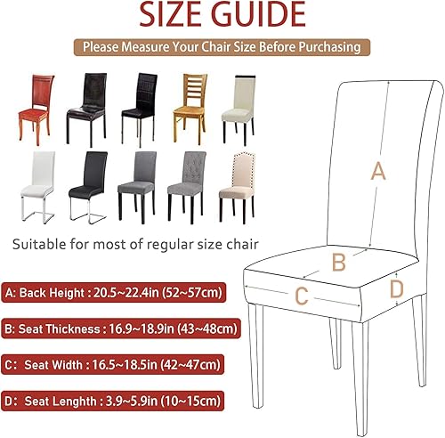 Miniatura 5 de Betylifoy Juego de 4 fundas elásticas extraíbles para sillas de comedor, diseño de árbol de Navidad, alce, fundas para sillas de Navidad, para