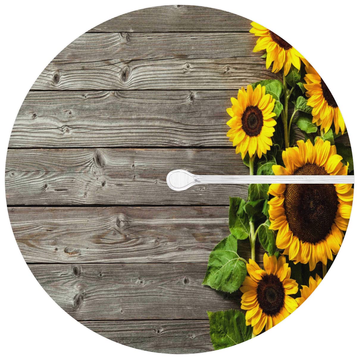 Xigua Tovaglia Rotonda Girasole Con Foro Ombrello E Cerniera - Impermeabile, 152 Cm, Per 4-6 Persone - 5