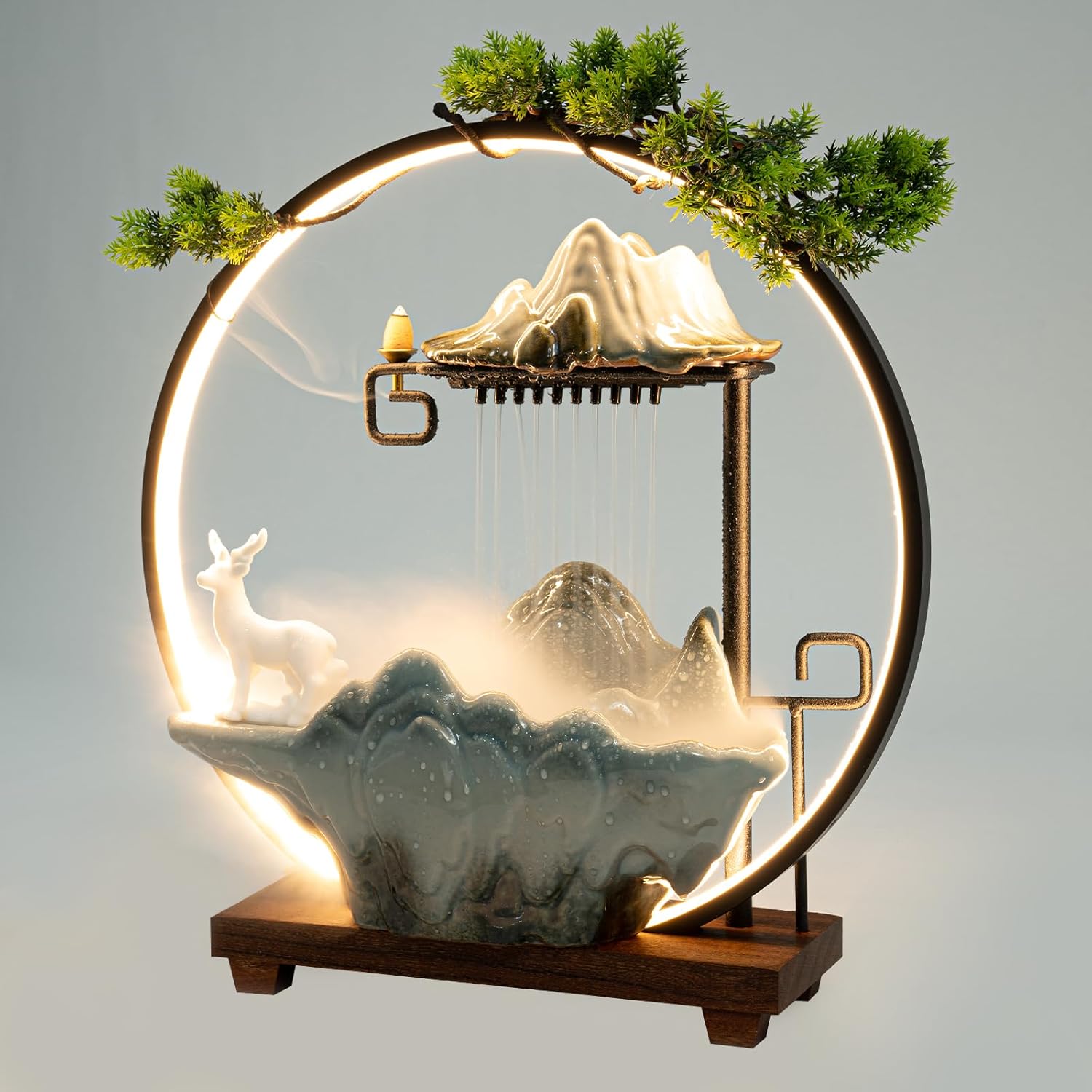 Tabletop Fountain, Rock Waterfall Fountain Office Tabletop Fountains,Decor atomizing humidifier Fountain for Home Office