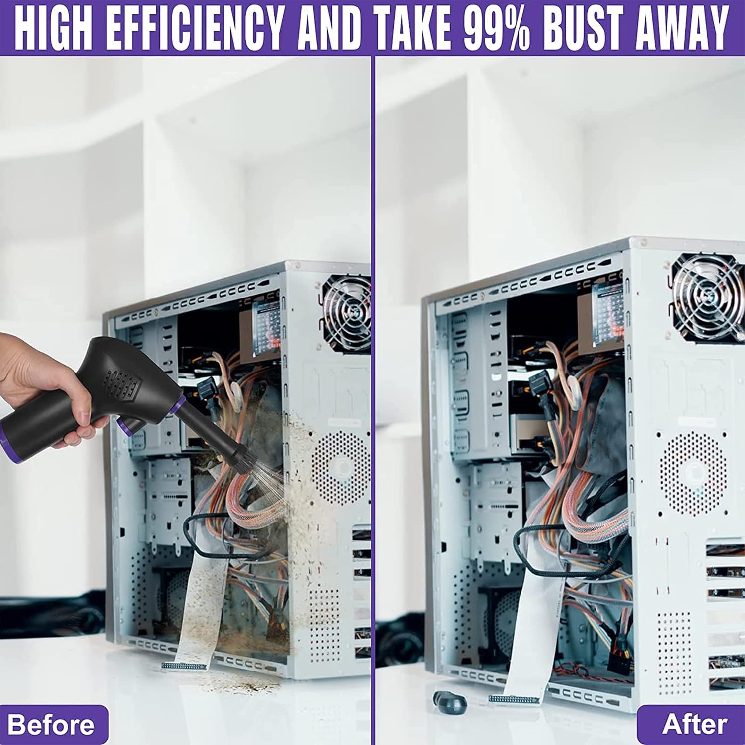 Aitere Air Duster for Computer Keyboard Camera Cleaning,15000mAh Electric Air Blower with LED Light Powerful 45000 RPM 10W Type-C Port Handy Air Duster Replaces Compressed Air Cans