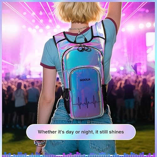 Miniatura 8 de NOOLA Mochila de hidratación rave, mochila de agua con vejiga de agua de 2 L, accesorios esenciales para festivales para mujeres y hombres