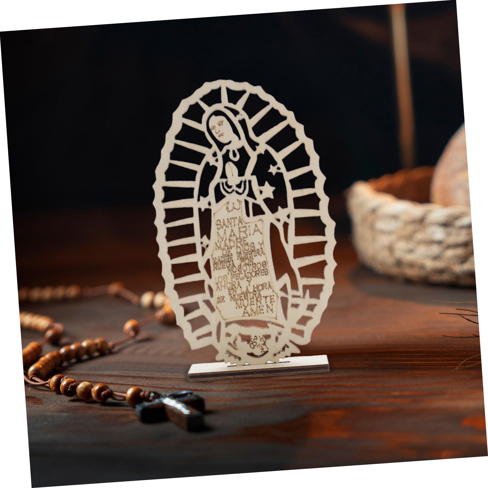 16stücke Teiliges Holz-mittelstück Für Tauf-dekorationen Elegante Tischdeko Für Religiöse Feiern Hochzeiten Und Taufen Kunstvolles Design Mit Religiösem Symbolismus