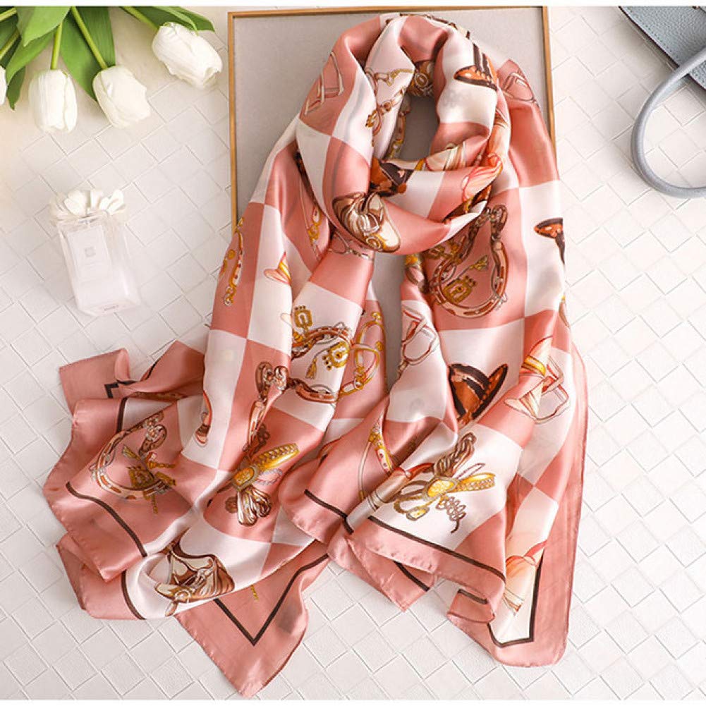 Écharpe en soie pour femme avec imprimé élégant : grand châle polyvalent