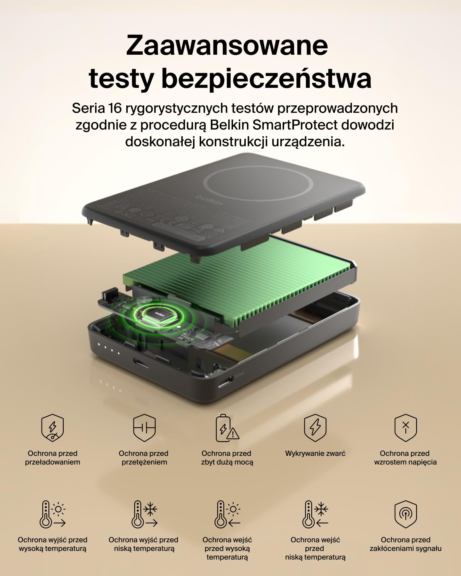 Belkin BoostCharge Magnetyczny Powerbank 10 000 mAh, Porty USB-C – Czarny | Powerbank Bezprzewodowy 10 000 mAh, Pierścień Magnetyczny, 2 Porty USB-C, Naładowany, Kabel w Zestawie, do Podróży Samolotem