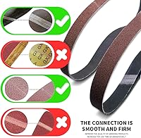 Vista 3 de Paquete de cintas de lijado de 1/2 x 18 pulgadas, 60 piezas (10 de cada grano: 40, 60, 80, 120, 150, 240) de óxido de aluminio para lijadora